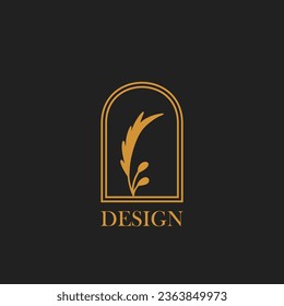 Plant logo vector minimalism design, for holiday rentals, travel services, tropical spa, coffee shop, studio, and beauty studios. Aesthetic vintage classic logo and element.