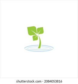 plant logo vector water template