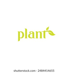 plant logo vector writing. plant icon design. leaf icon