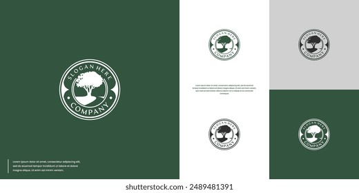 plant logo in vintage style, ecology, logo design inspiration.