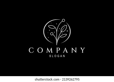 Logo de la planta con decoración de burbujas de agua se ve natural