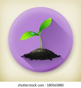Plant, long shadow vector icon