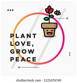 Plant love, grow peace with Text Template for Details