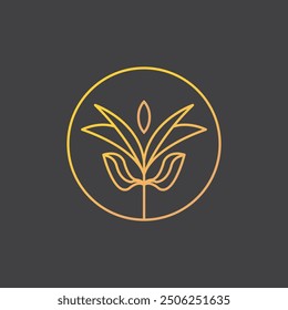 Logotipo de Vector plano de lujo de planta