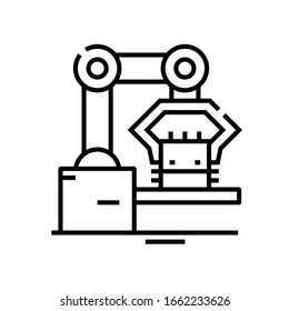 Plant machines line icon, concept sign, outline vector illustration, linear symbol.