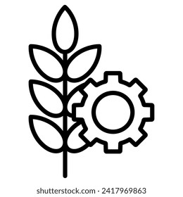 Ilustración vectorial de línea de icono de mantenimiento de planta