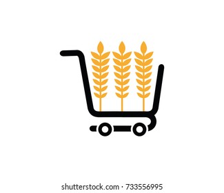 Plant Market or Food Shop Logo Template Design Vector, Emblem, Design Concept, Creative Symbol, Icon