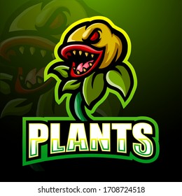 Plant mascot esport logo design