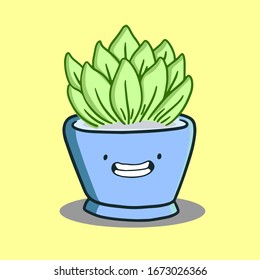 plant mascots in pots, very cute and adorable.