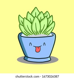 plant mascots in pots, very cute and adorable.