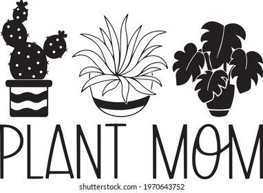 plant mom logo inspirational positive quotes, motivational, typography, lettering design