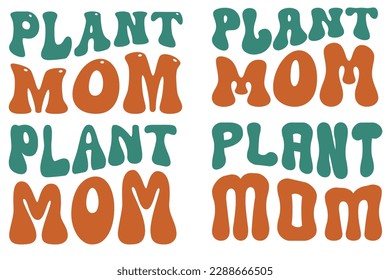 Planta mamá retro ondulante Conjuntos de camisetas SVG diseños de camisetas