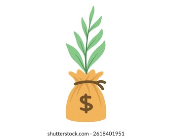Plant Money Bag Background Illustration