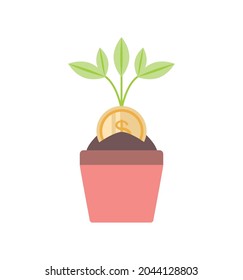 plant and money growing icon