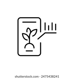 Icono de monitoreo de planta. Icono sencillo de monitoreo de plantas para redes sociales, App y Diseño web. Ilustración vectorial.