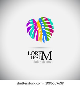 plant monstera leaf logotype. Vector