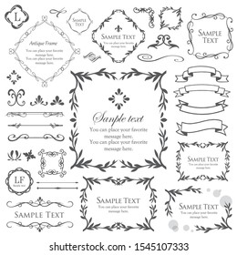 Plant motif frame design. Botanical, Organic, Natural, Herb, Garden, Landscape, Organic