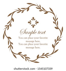 Plant motif frame design. Botanical, Organic, Natural, Herb, Garden, Landscape, Organic