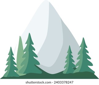 Plant and mountains background isolated vector flat illustration