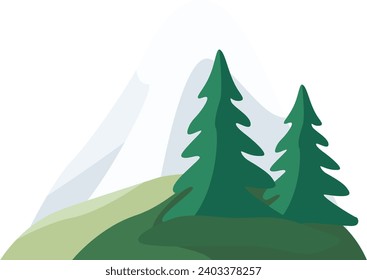Pflanzen und Berge, einzelne Vektorgrafik