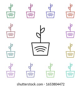 Plant multi color style icon. Simple thin line, outline vector of internet things icons for ui and ux, website or mobile application