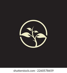 Plant natural concept logo vector element in simple and modern luxury style.