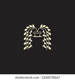 Plant natural concept logo vector element in simple and modern luxury style.