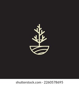 El logotipo de concepto natural vegetal elemento vector en un estilo de lujo sencillo y moderno.