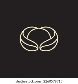 El logotipo de concepto natural vegetal elemento vector en un estilo de lujo sencillo y moderno.