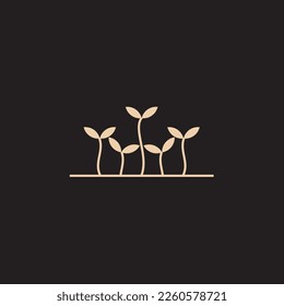 Plant natural concept logo vector element in simple and modern luxury style.