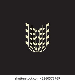 El logotipo de concepto natural vegetal elemento vector en un estilo de lujo sencillo y moderno.