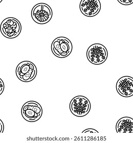 plant natural cosmetic green vector seamless pattern thin line illustration