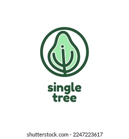 plant nature round circle logo concept design illustration