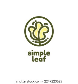 plant nature round circle logo concept design illustration