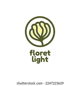 plant nature round circle logo concept design illustration