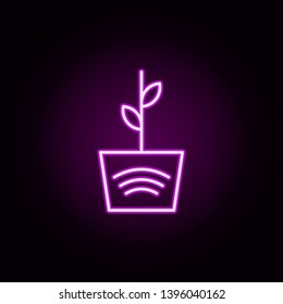 plant neon icon. Elements of internet things set. Simple icon for websites, web design, mobile app, info graphics
