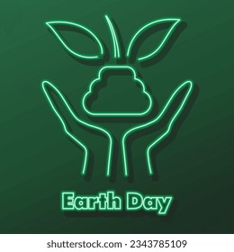 plant neon sign, modern glowing banner design, colorful modern design trends on black background. Vector illustration.