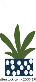 Plant on ceramic pot vector illustration.