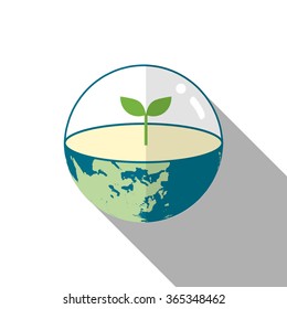 plant on Earth isolated on white background icon vector