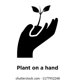 plant on hand icon vector isolated stock vector royalty free 1177952248 shutterstock