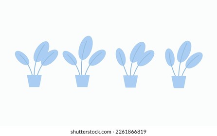 Ilustración vectorial de la planta en el conjunto de la olla