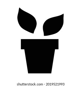 Plant on pot vector icon  isolated on white background