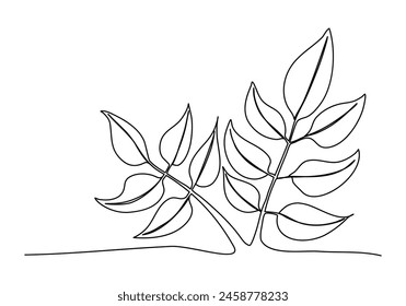 Plant one line drawing vector illustration.
