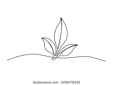 Pflanze eine Linie Zeichnungs-Vektorillustration.