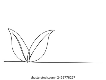 Planta una Ilustración vectorial de dibujo de línea.