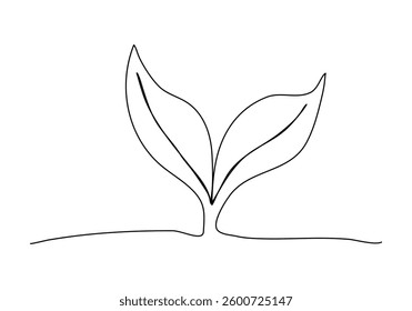 Plant one line drawing vector illustration.