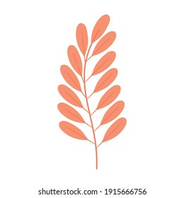 planta con hojas anaranjadas en los lados diseño de ilustración vectorial