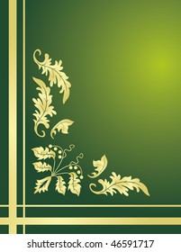 Plant ornament for the angular design. Vector illustration