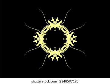 Plant ornament vector motif for wall decoration