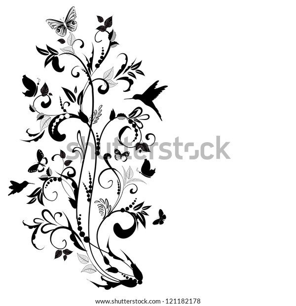 Plant Ornament Your Design Stock Vector (Royalty Free) 121182178